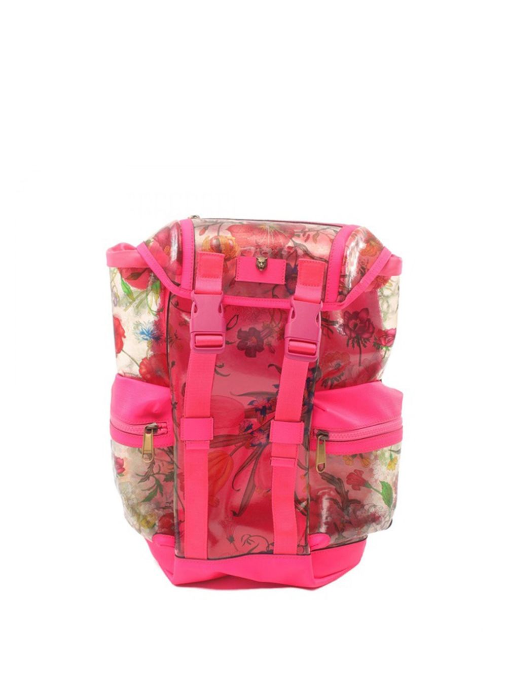 Gucci Pre-Owned PVC Flora Techpack 双肩包（2016-2023年典藏款） - 粉色