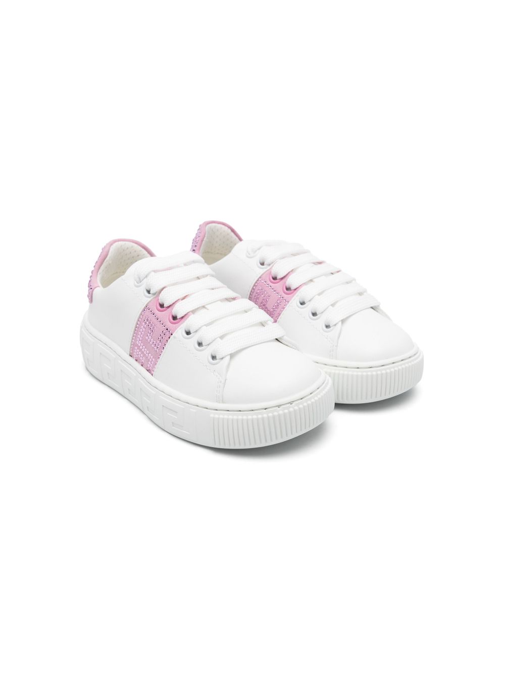Versace Kids La Greca 运动鞋 - 白色