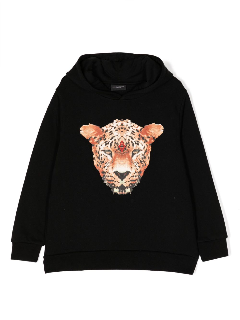 Marcelo Burlon County Of Milan Kids 豹纹棉混纺卫衣 - 黑色