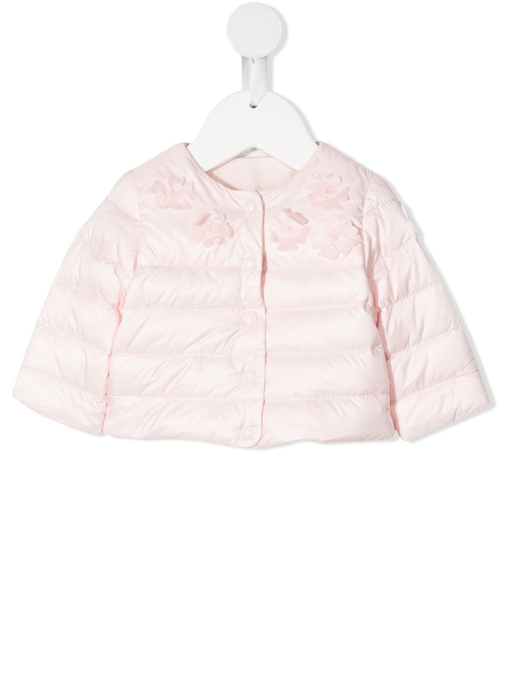 Moncler Enfant 盟可睐 Enfant 花卉贴花填充夹克 - 粉色