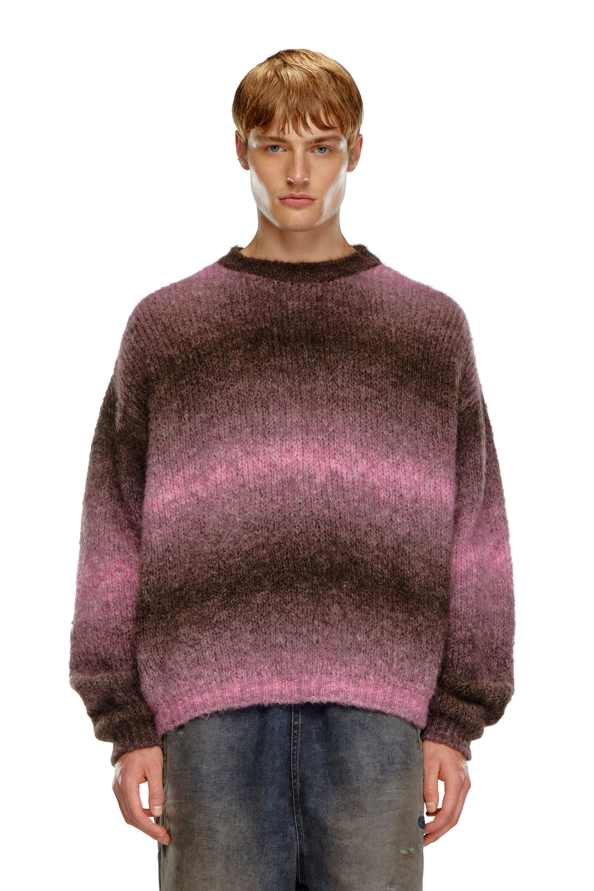 Diesel - Dégradé jumper in alpaca blend - Knitwear - Man - Violet