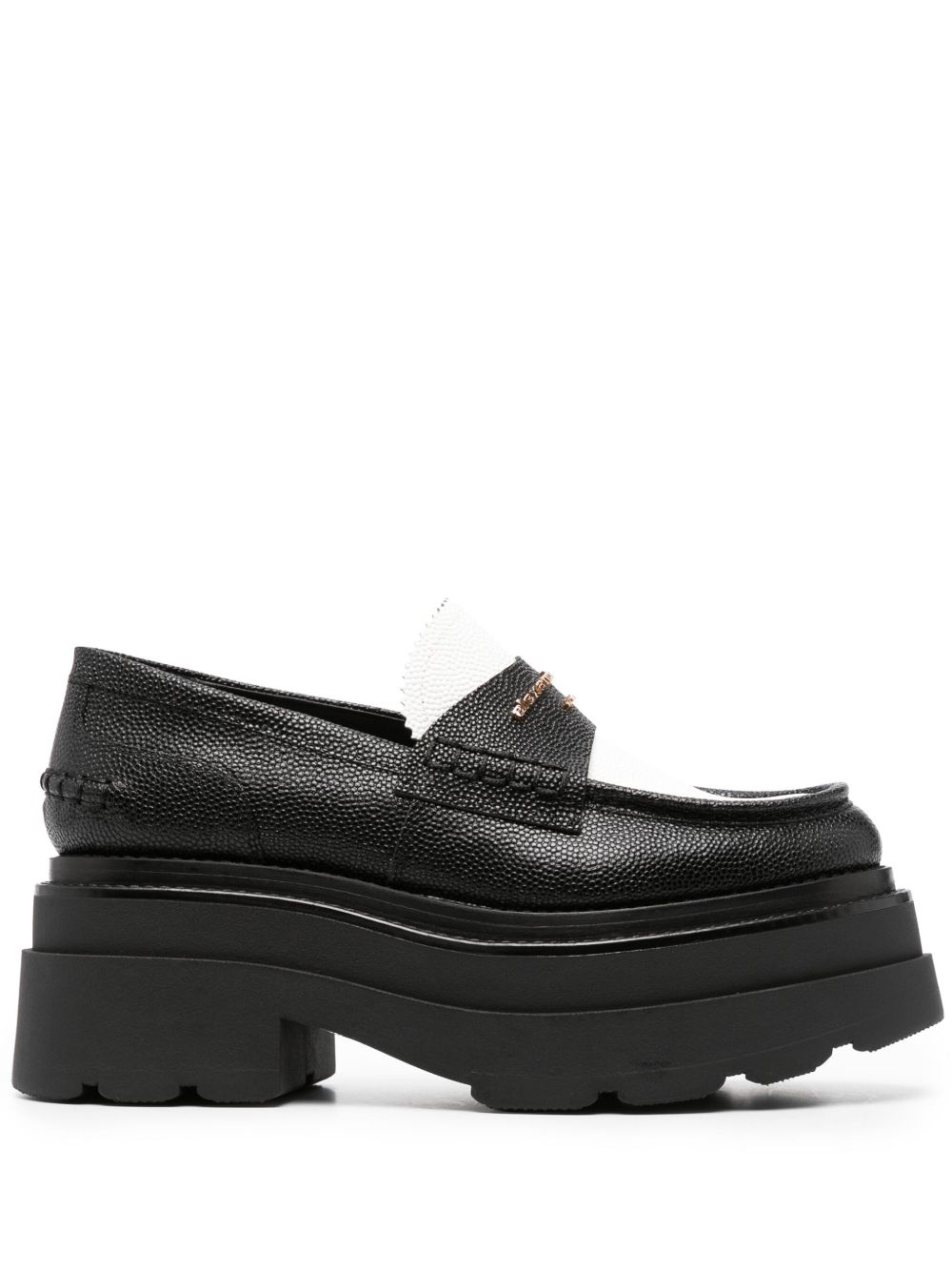Alexander Wang Carter 皮质厚底乐福鞋 - 黑色