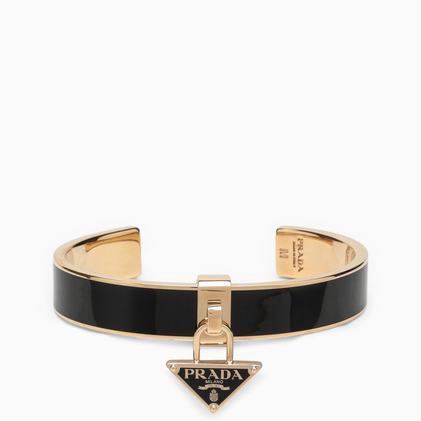 Prada Enameled Metal Logo Bracelet