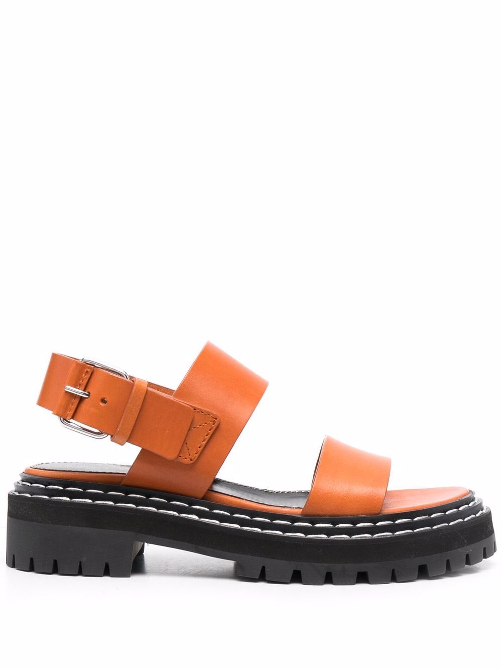 Proenza Schouler 凸凹鞋底皮质凉鞋 - 橘色