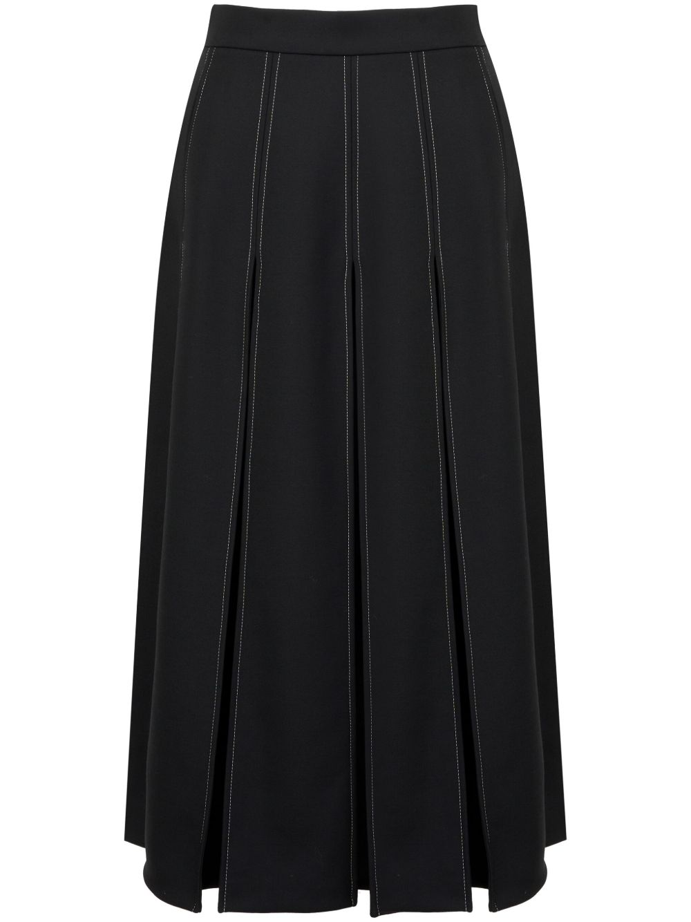 Ports 1961 镂空中长半身裙 - 黑色