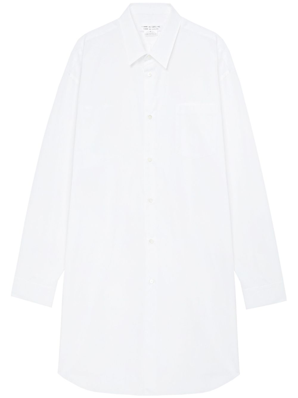 Comme Des Garçons Comme Des Garçons 排扣棉衬衫裙 - 白色