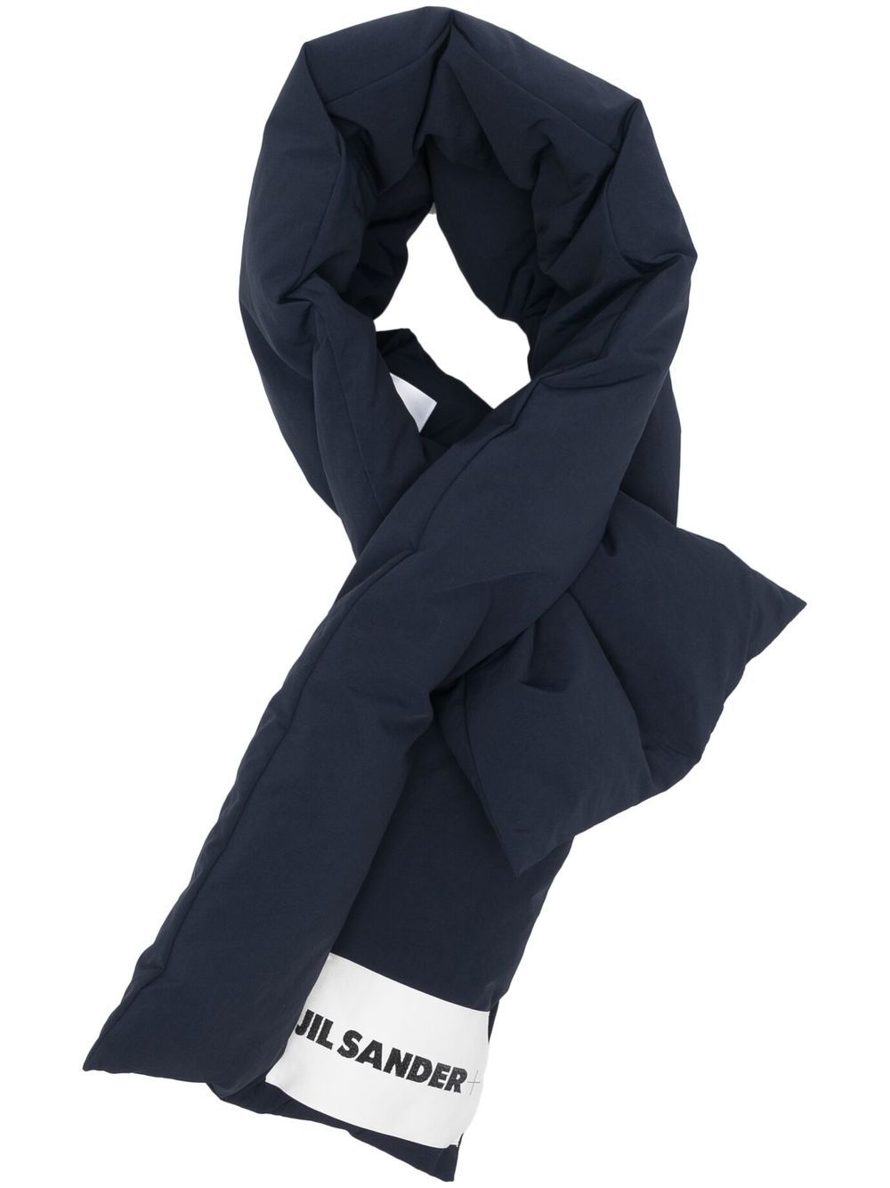 Jil Sander 标贴羽绒填充围巾 - 蓝色