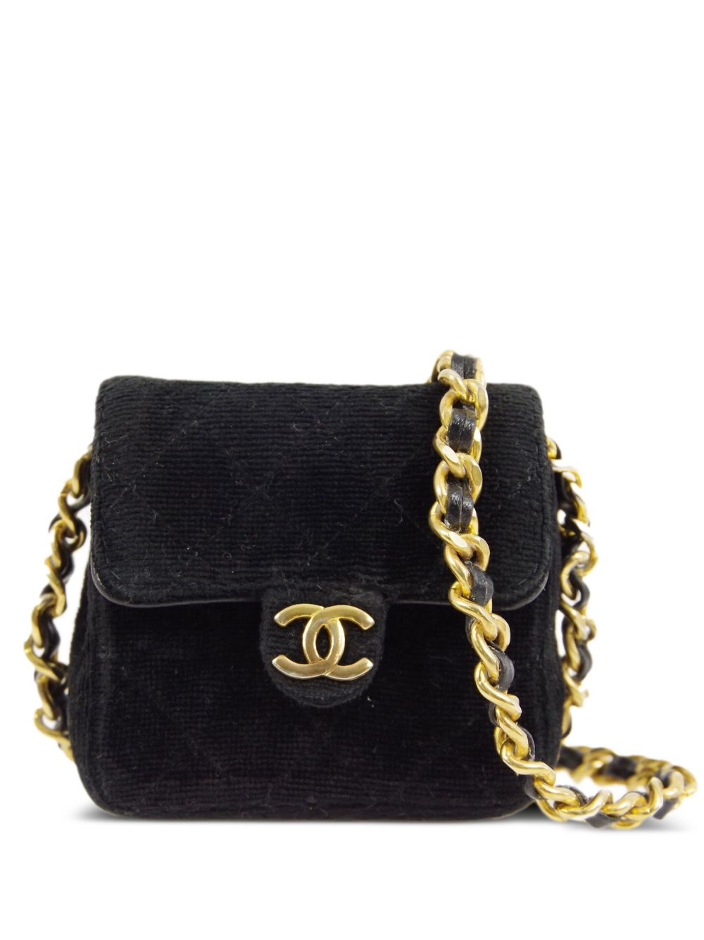 CHANEL Pre-Owned Classic Flap 迷你单肩包（1990-2000年代典藏款） - 黑色