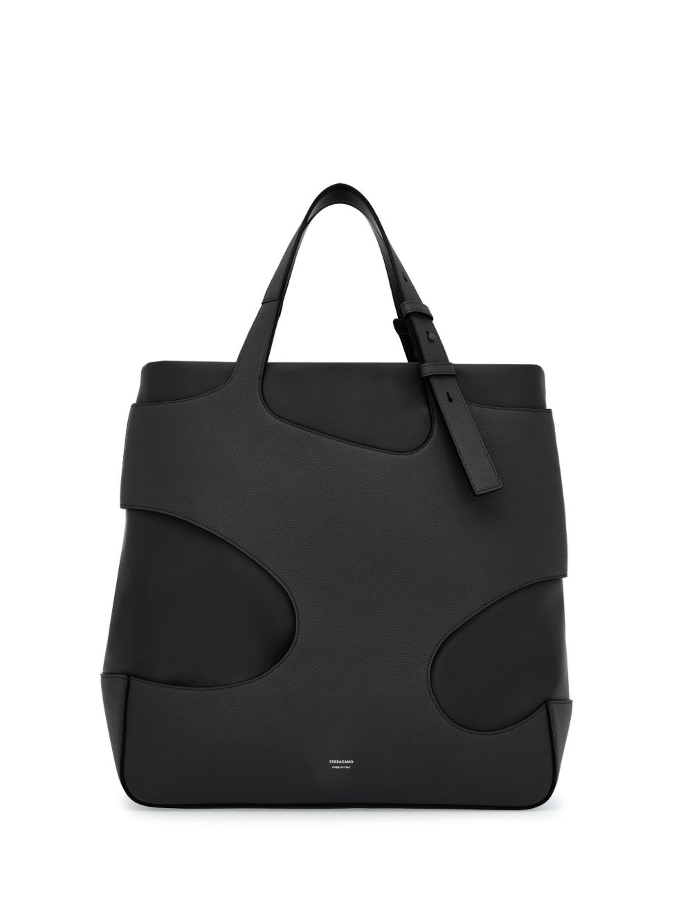 Ferragamo 镂空细节填充手提包 - 黑色