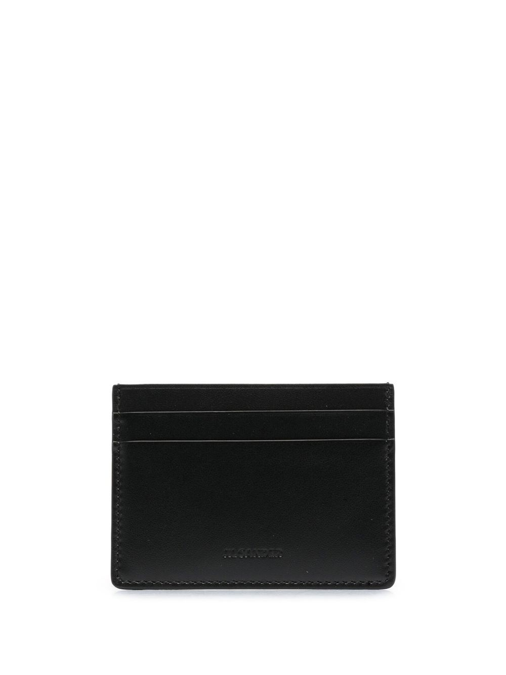 Jil Sander logo印花皮质卡夹 - 黑色