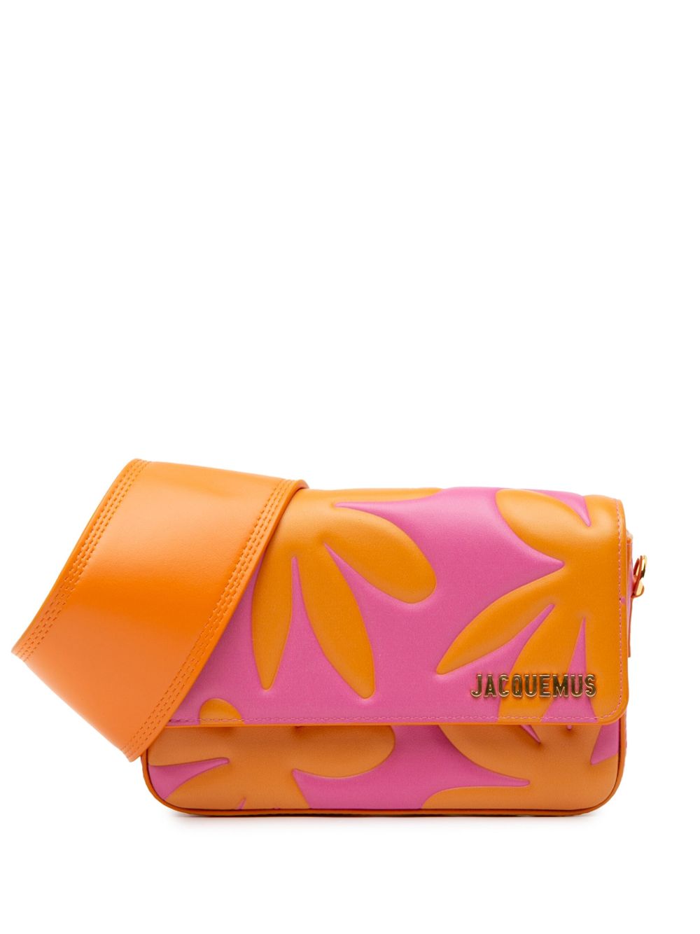Jacquemus Pre-Owned Bicolor Floral Le Carinu 小牛皮单肩包（2021-2024年典藏款） - 粉色