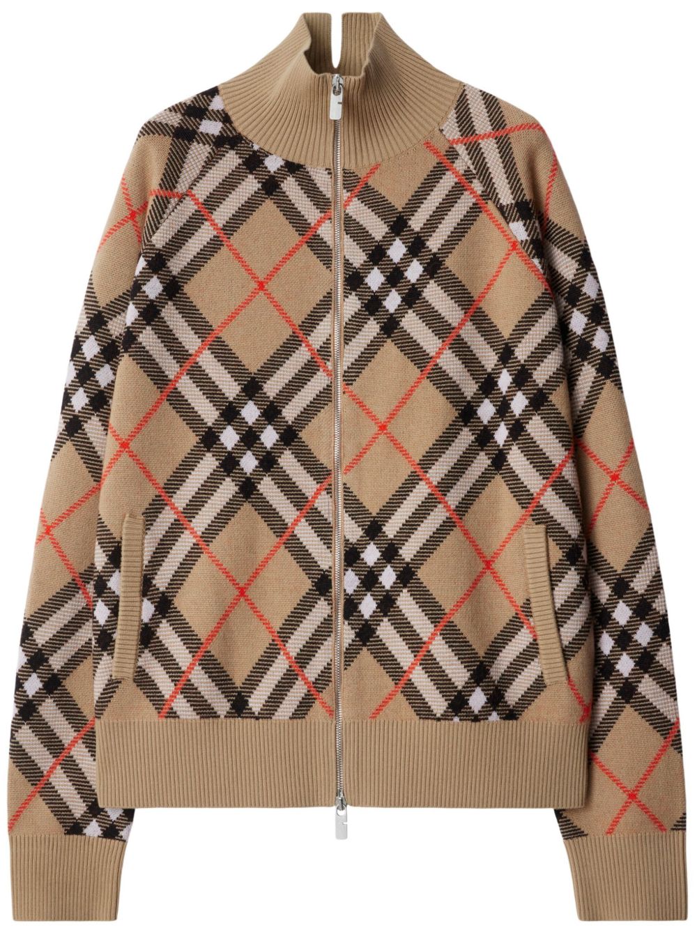 Burberry 经典格纹拉链开衫 - 中性色