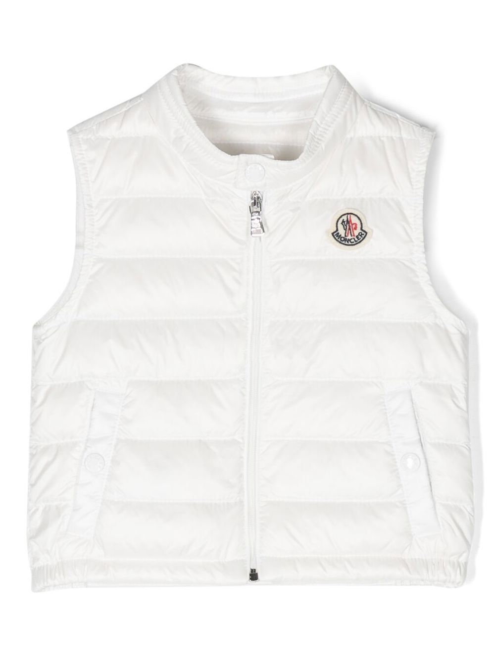 Moncler Enfant 标贴填充马甲 - 白色
