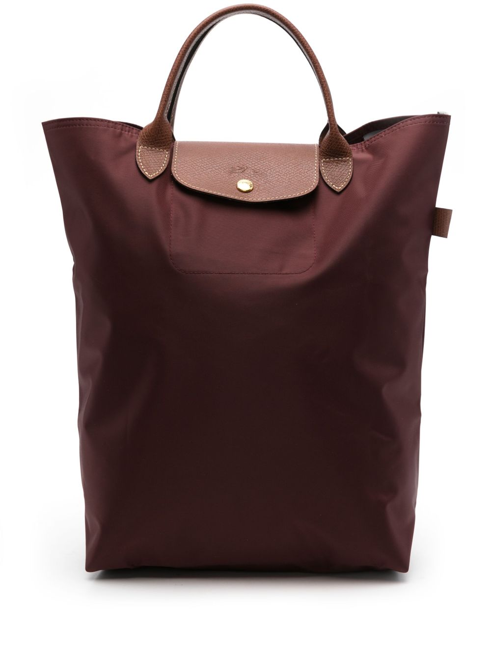 Longchamp logo压纹手提包 - 紫色