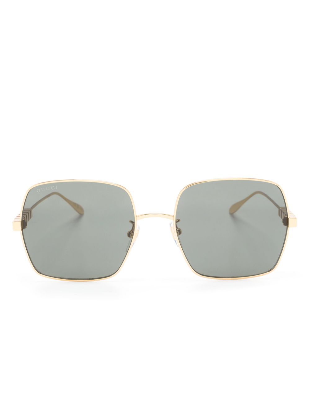 Gucci Eyewear logo方框太阳眼镜 - 金色