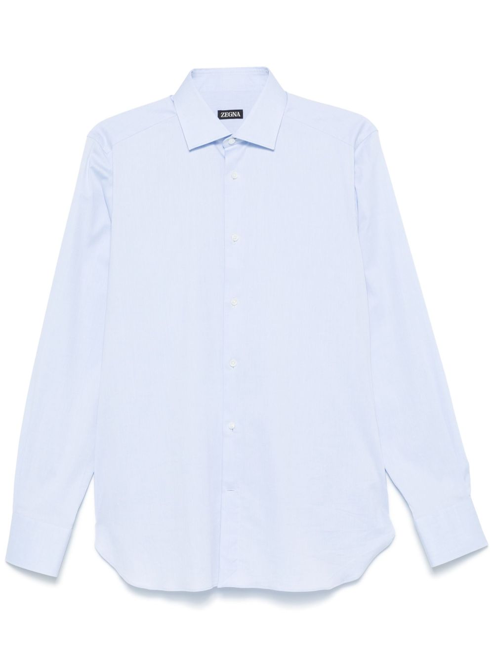 Zegna 宽领衬衫 - 蓝色