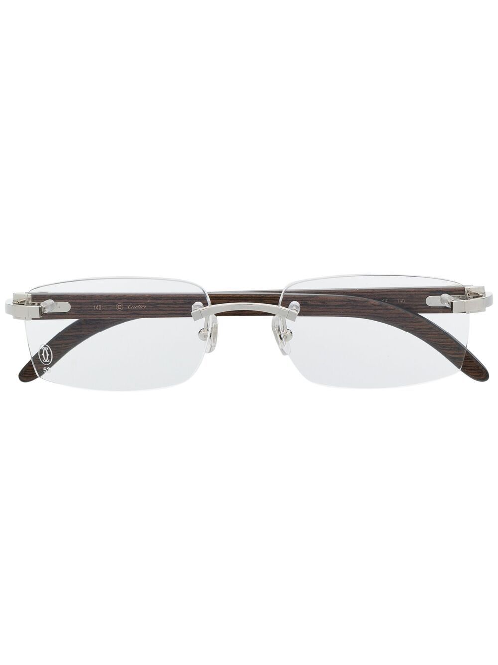 Cartier Eyewear 长方形框眼镜 - 银色