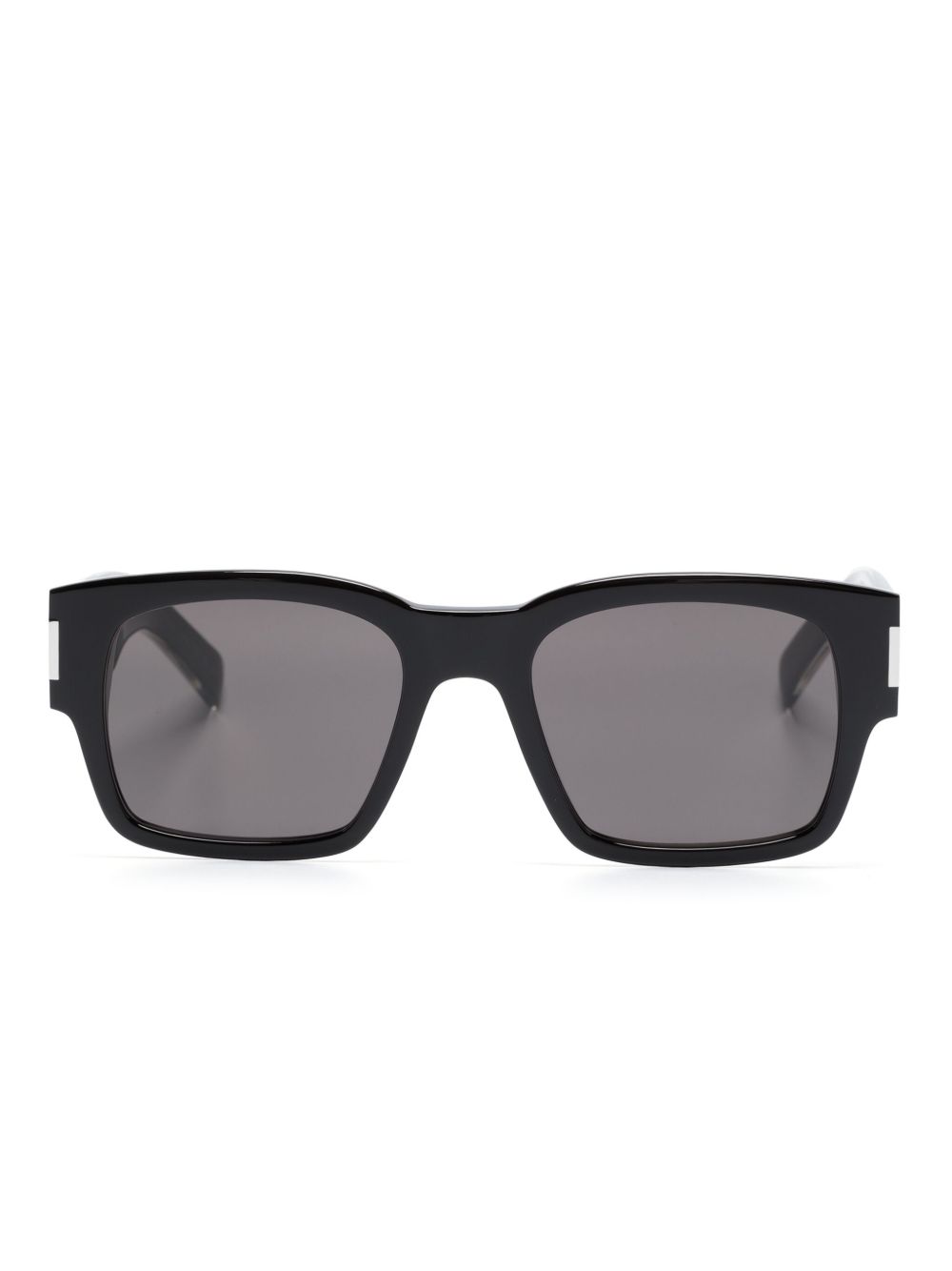 Saint Laurent Eyewear logo标牌方框太阳眼镜 - 黑色