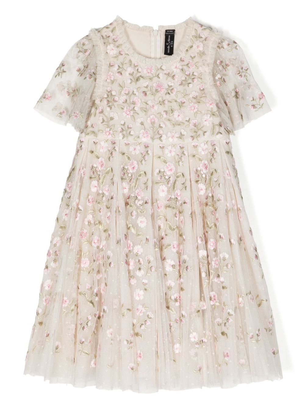 NEEDLE & THREAD KIDS Posy Pirouette 花卉刺绣连衣裙 - 中性色