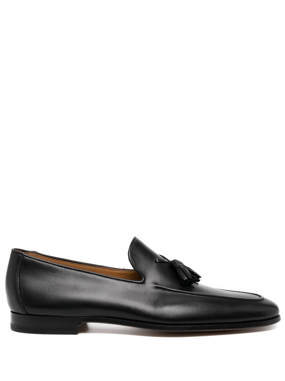 Magnanni 皮质流苏细节乐福鞋 - 黑色