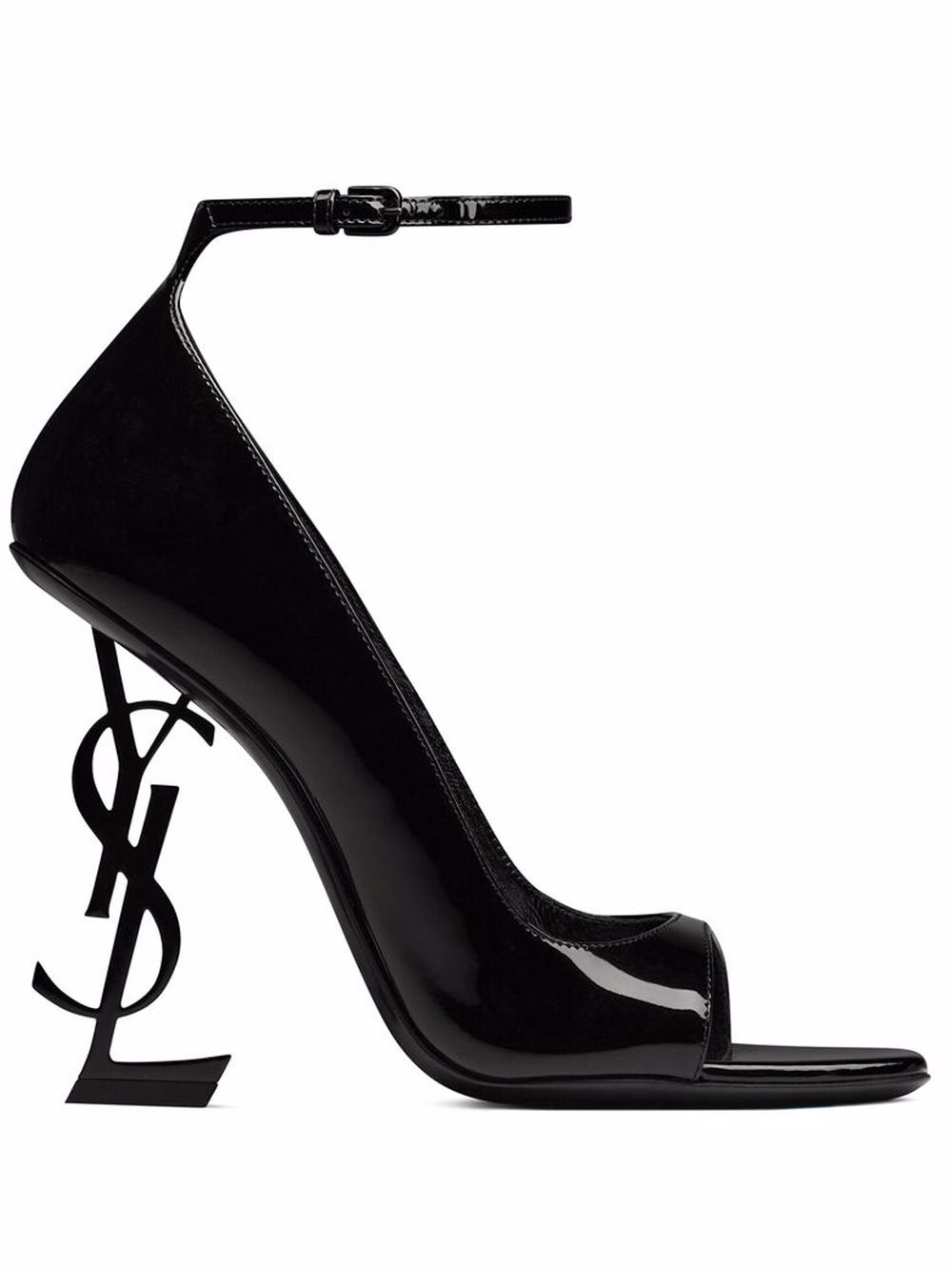 Saint Laurent 圣罗兰 Opyum 露趾高跟鞋 - 黑色