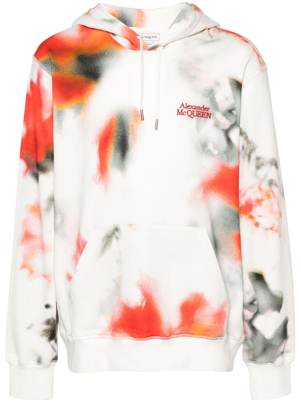 Alexander McQueen Obscured Flower 棉连帽衫 - 白色