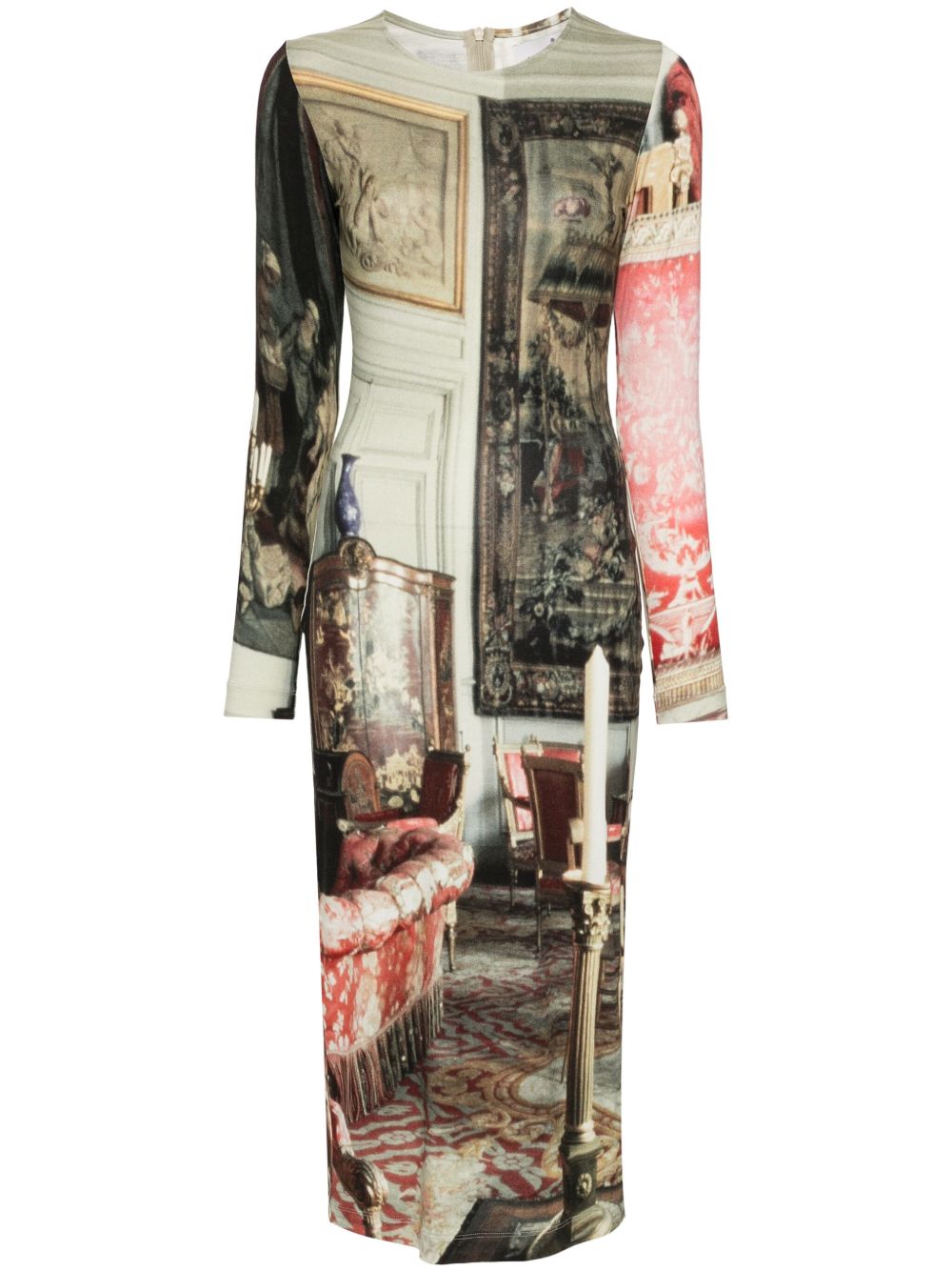 Vivienne Westwood Boulle 图案印花连衣裙 - 绿色