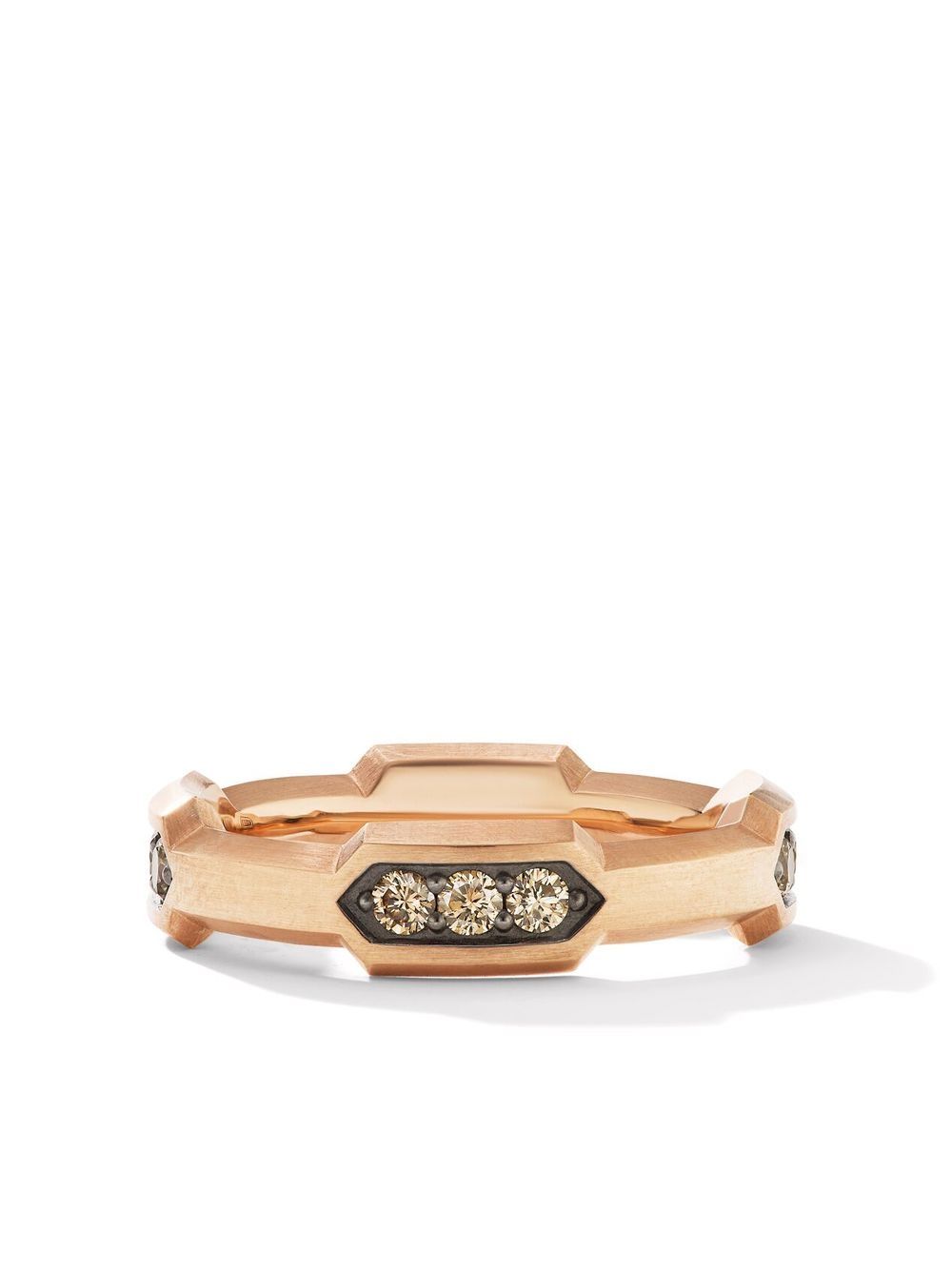 David Yurman Hex 18K玫瑰金密镶钻石戒指 - 粉色