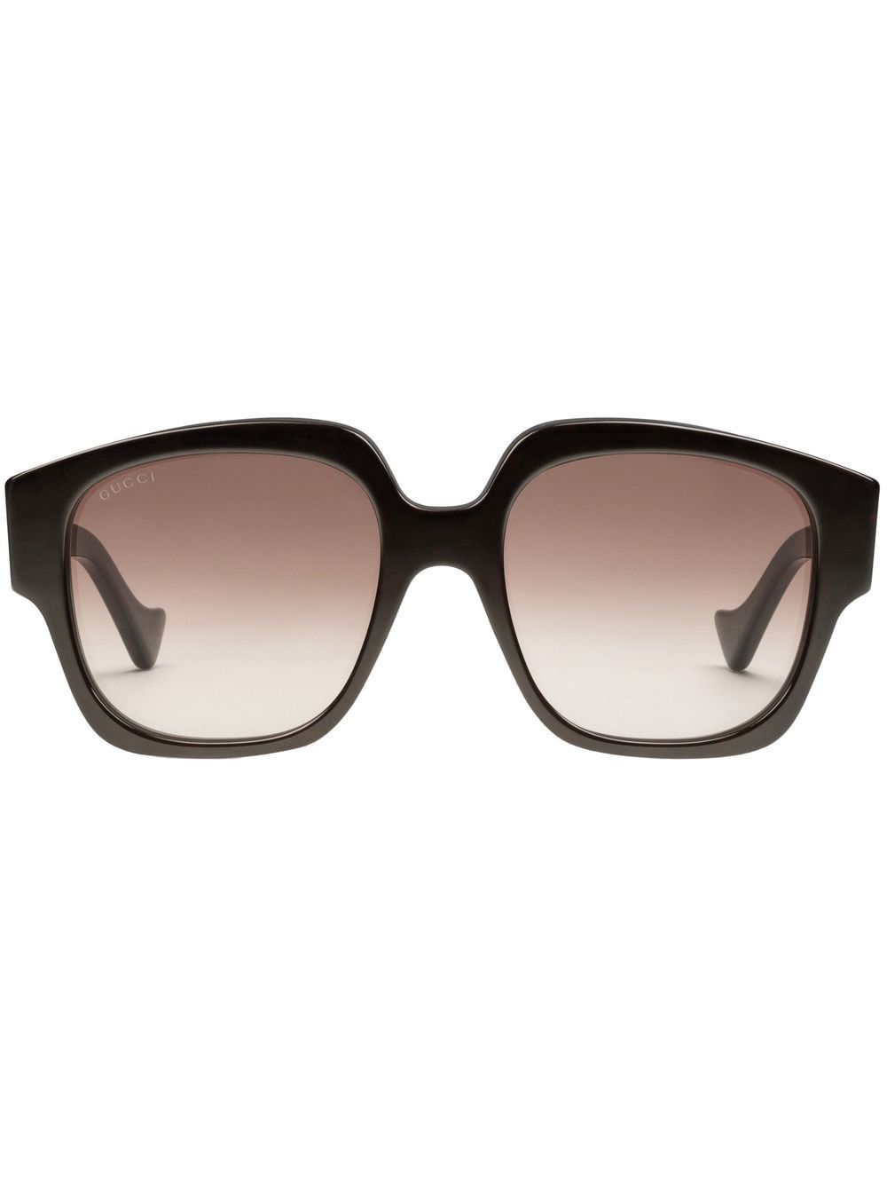 Gucci Eyewear logo标牌方框太阳眼镜 - 褐色