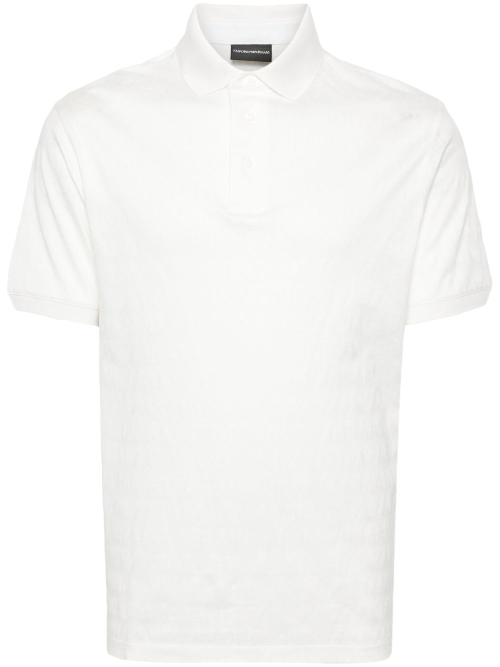 Emporio Armani logo提花polo衫 - 白色