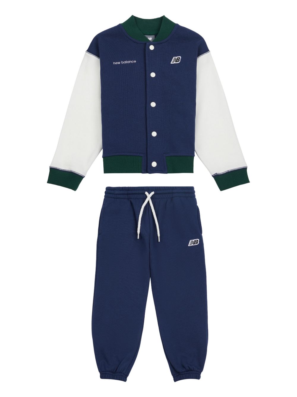 New Balance Kids logo刺绣运动套装 - 蓝色