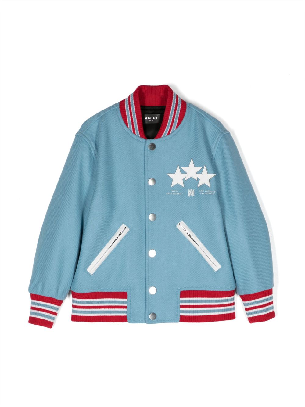 AMIRI KIDS Star Varsity logo刺绣飞行员夹克 - 蓝色