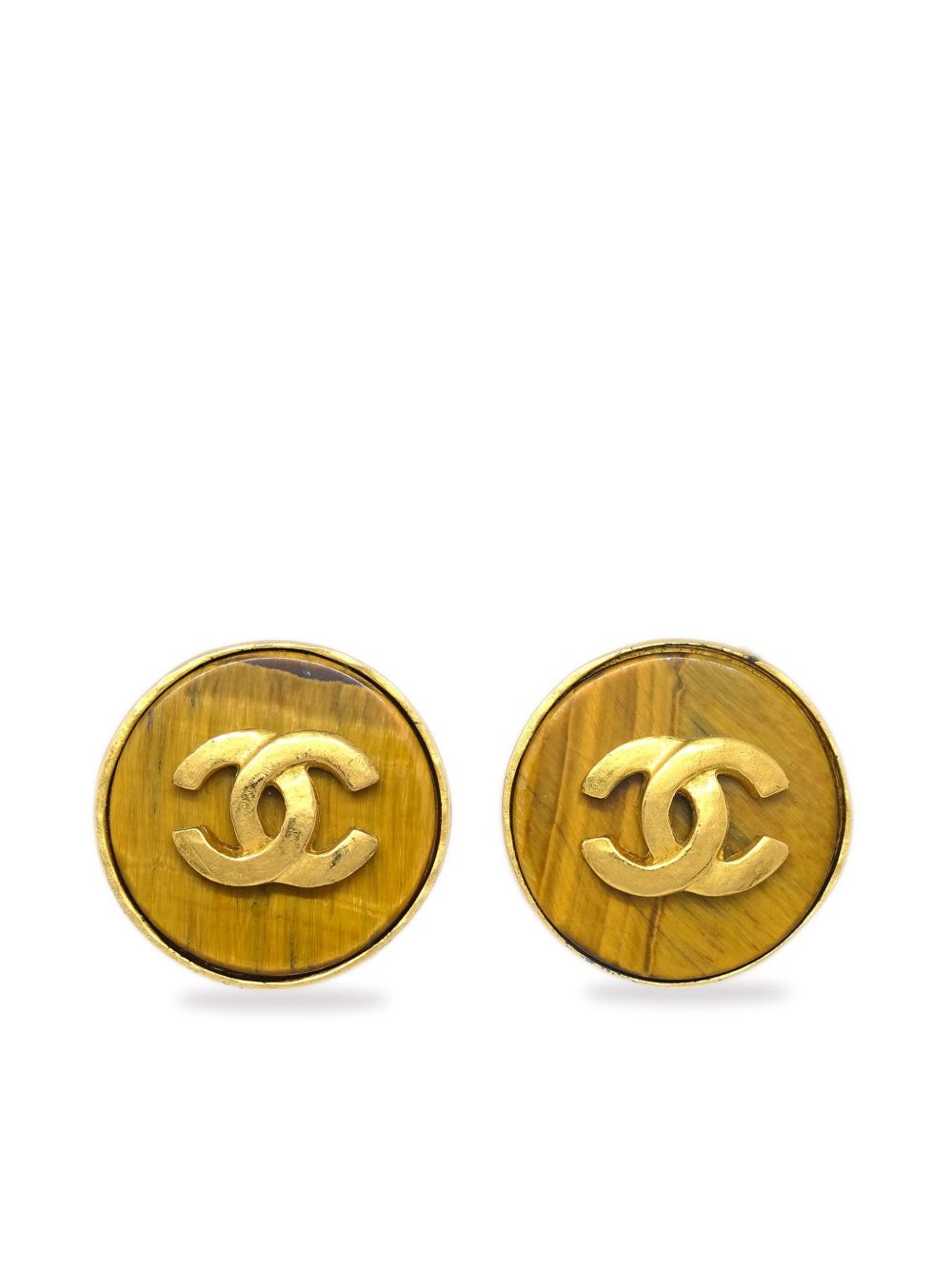 CHANEL Pre-Owned CC-logo夹扣式耳环（1995年典藏款） - 金色