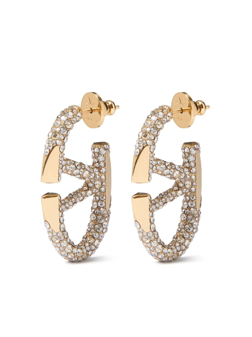 Valentino Garavani VLogo Signature 水钻耳环 - 金色