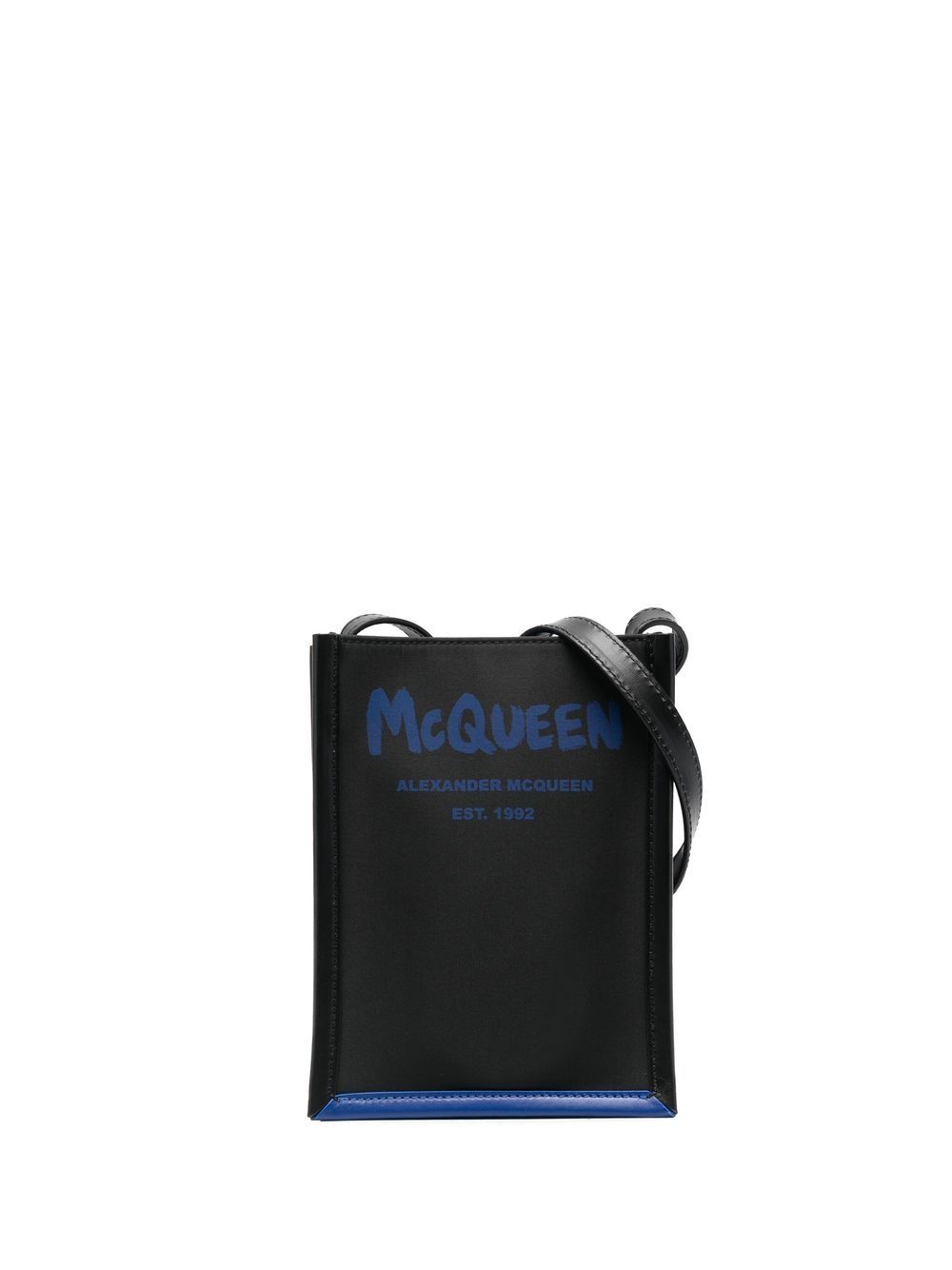 Alexander McQueen 亚历山大·麦昆 logo印花单肩包 - 黑色