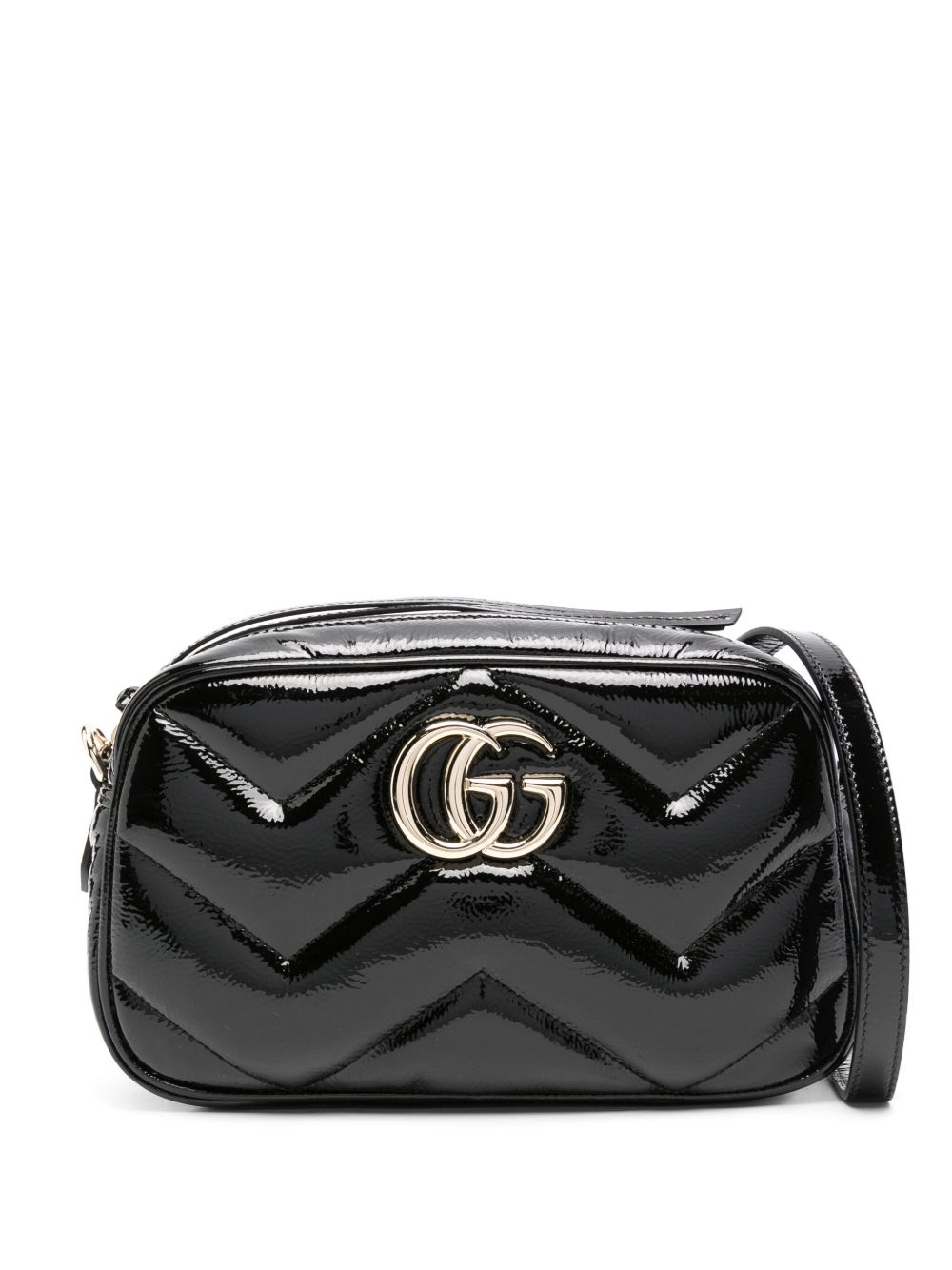 Gucci GG Marmont 小号单肩包 - 黑色