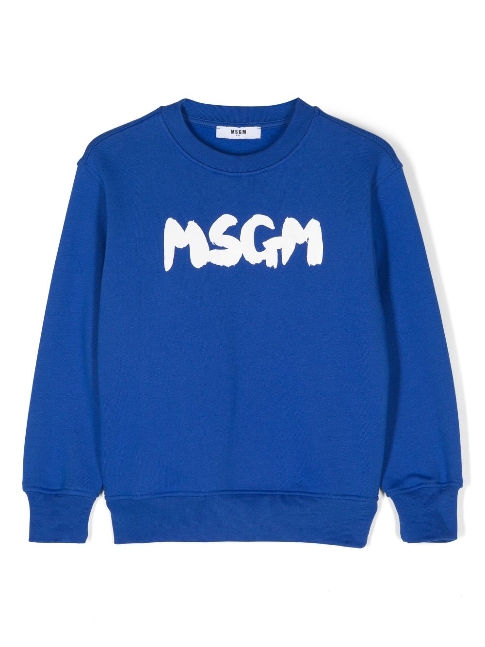 MSGM Kids logo印花卫衣 - 蓝色