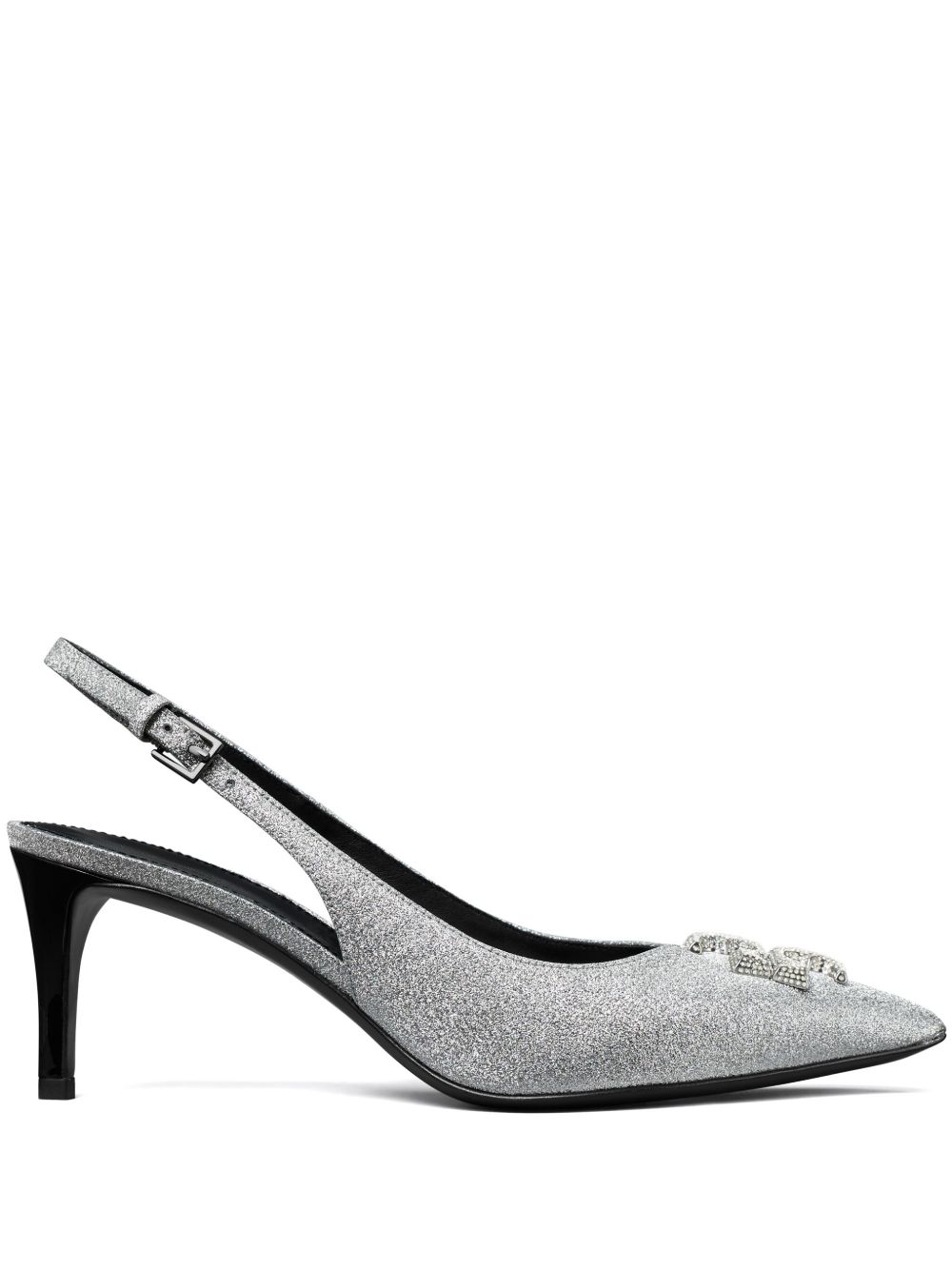 Tory Burch Eleanor 密镶裹踝中跟鞋（6.5厘米） - 银色