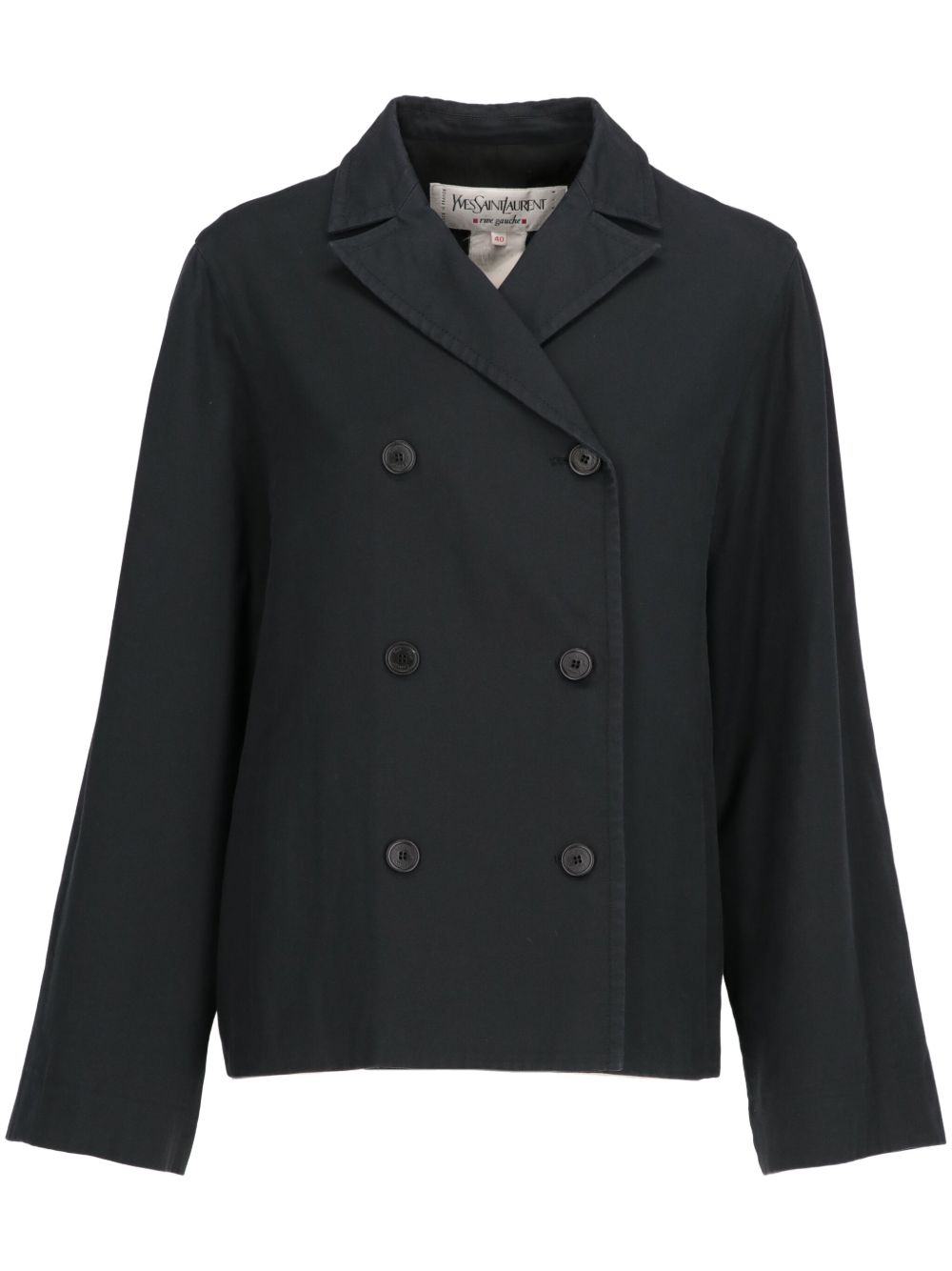 Saint Laurent Pre-Owned 双排扣夹克（1990年典藏款） - 蓝色