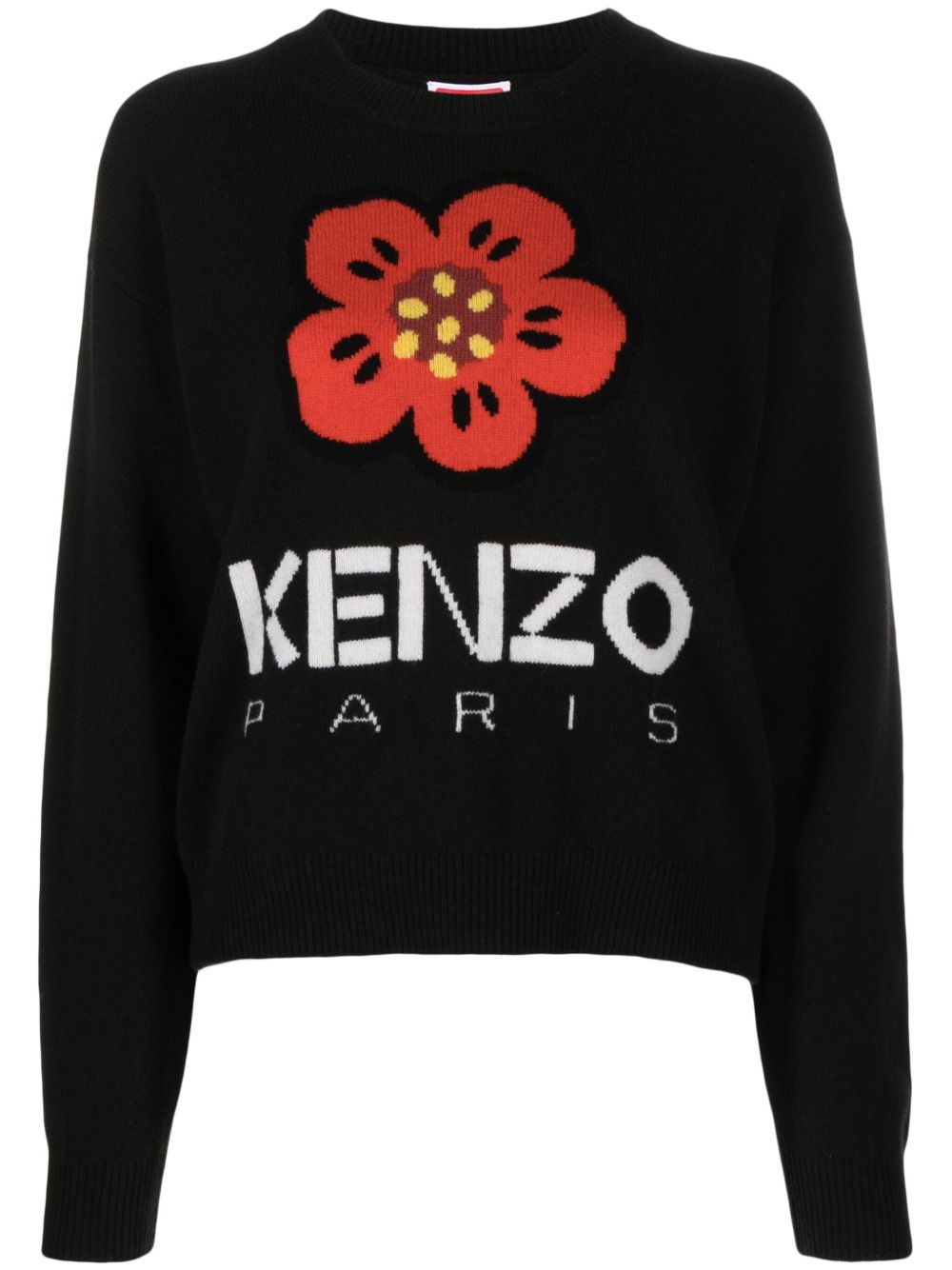 Kenzo Boke Flower 图案羊毛毛衣 - 黑色