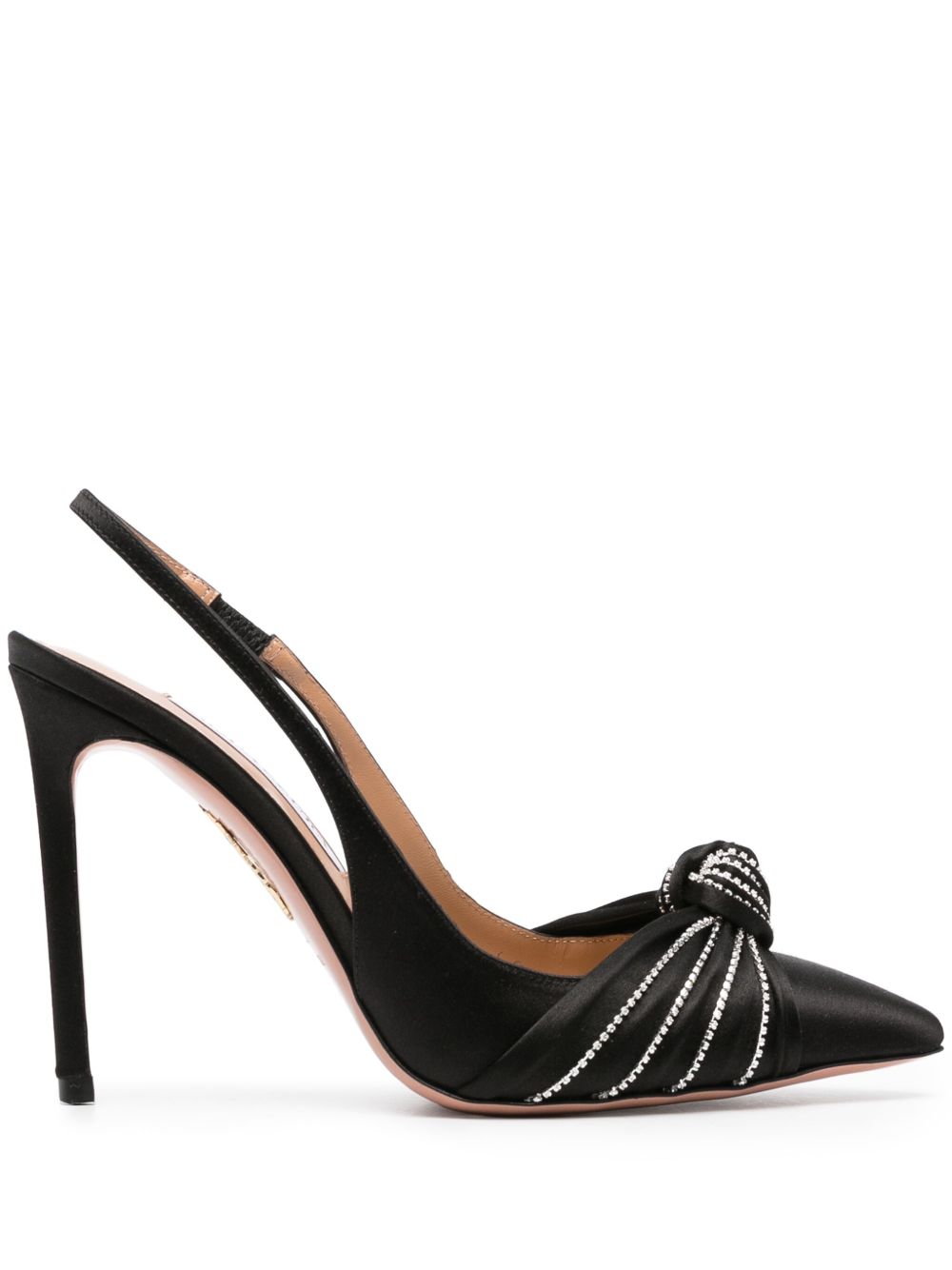Aquazzura Atelier 105 缎面高跟鞋 - 黑色