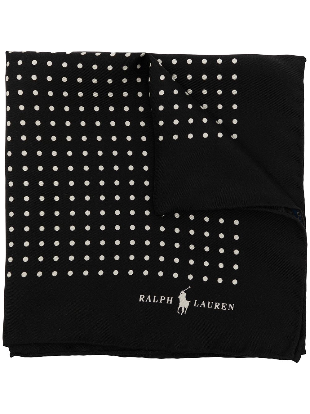 Polo Ralph Lauren St. James 波点印花口袋方巾 - 黑色