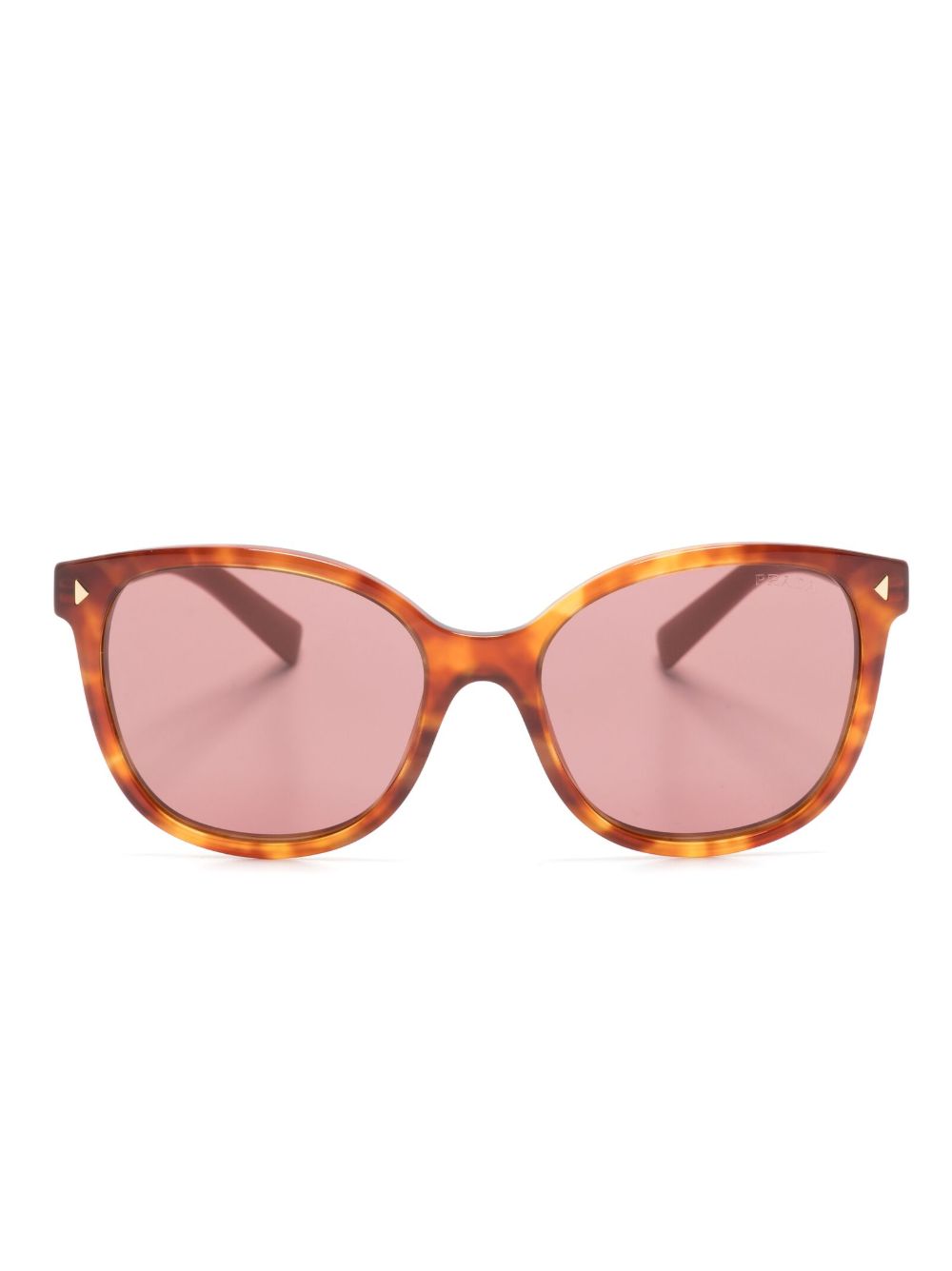 Prada Eyewear 玳瑁纹方框有色镜片太阳眼镜 - 褐色