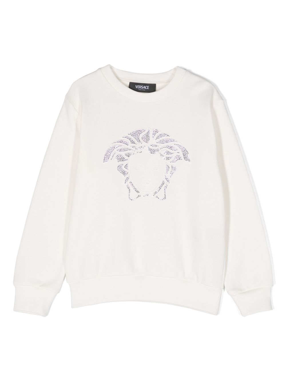 Versace Kids 美杜莎头纹棉卫衣 - 白色