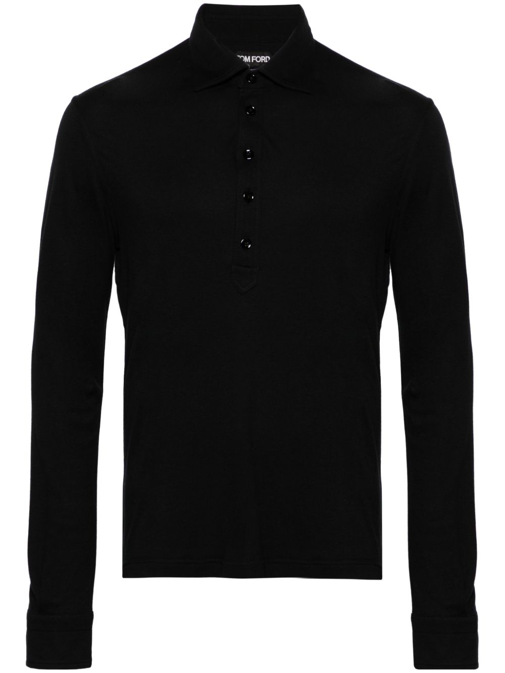 TOM FORD 胸袋平纹针织polo衫 - 黑色