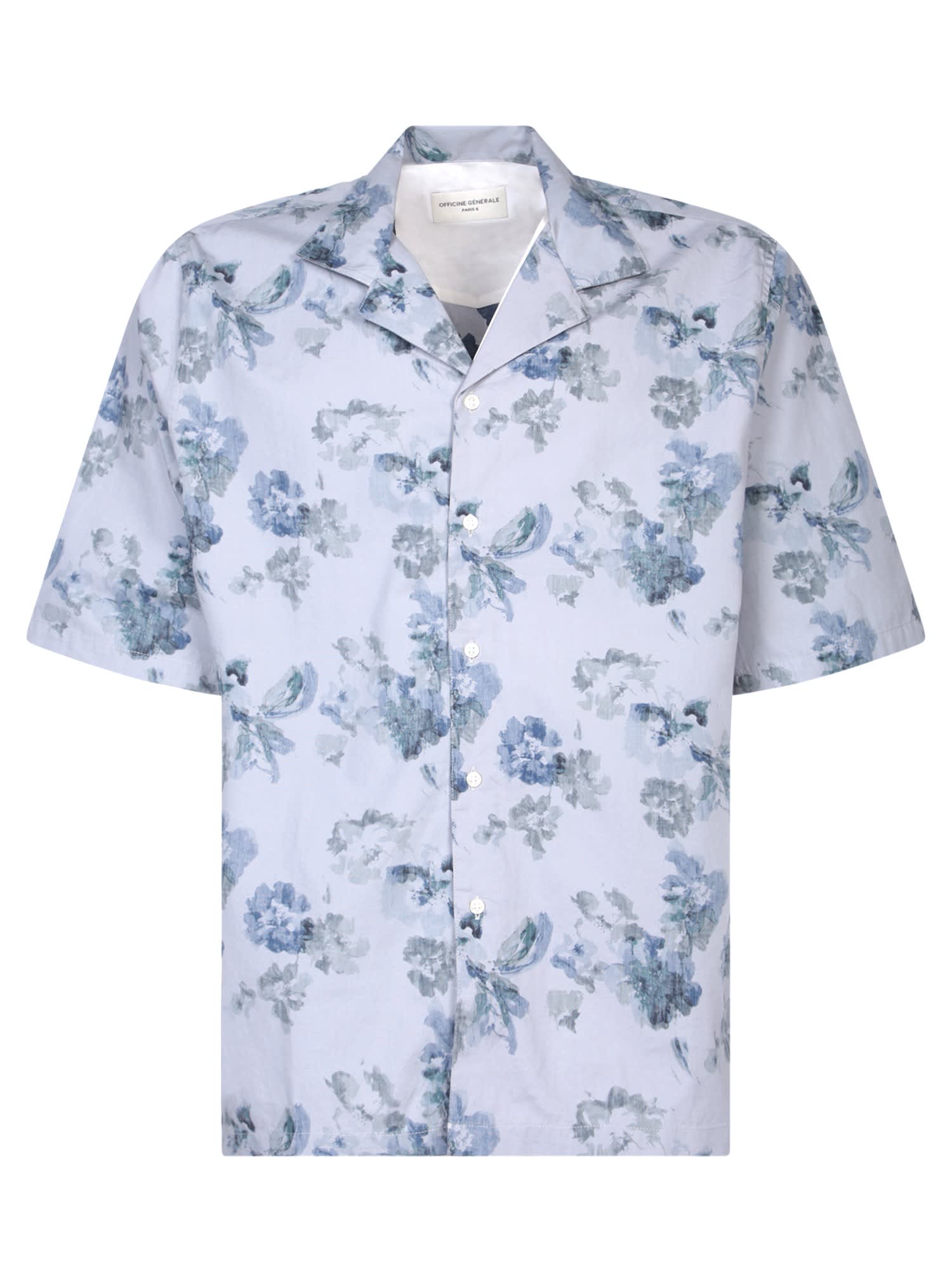 Officine Générale 短袖浅蓝色衬衫