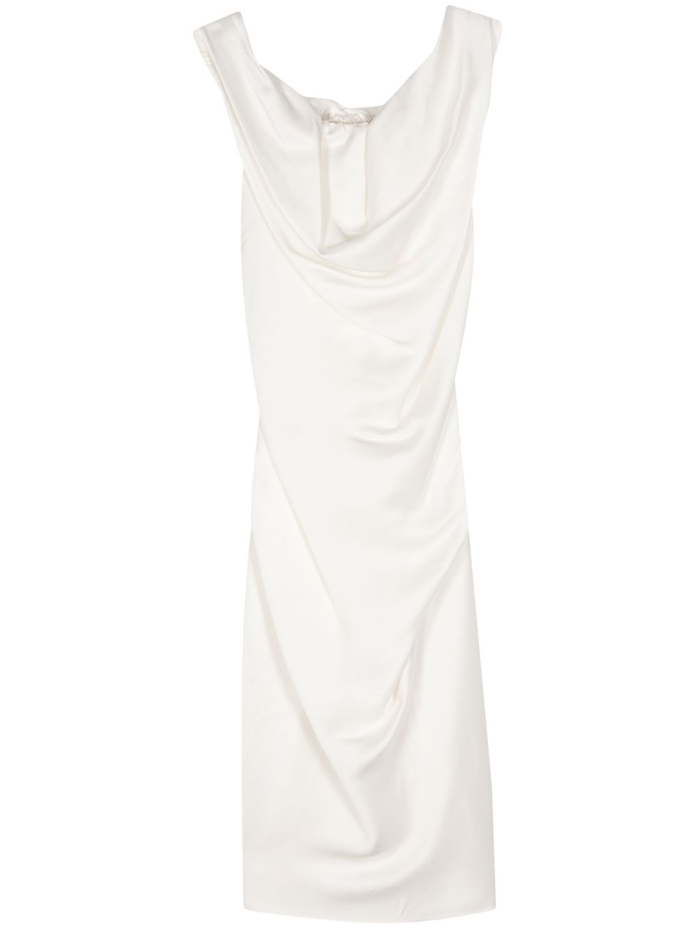 Vivienne Westwood Pre-Owned 绉纱垂坠中长连衣裙（2010年代典藏款） - 白色