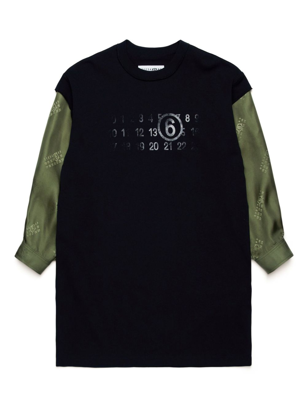 MM6 Maison Margiela Kids logo印花长袖连衣裙 - 蓝色