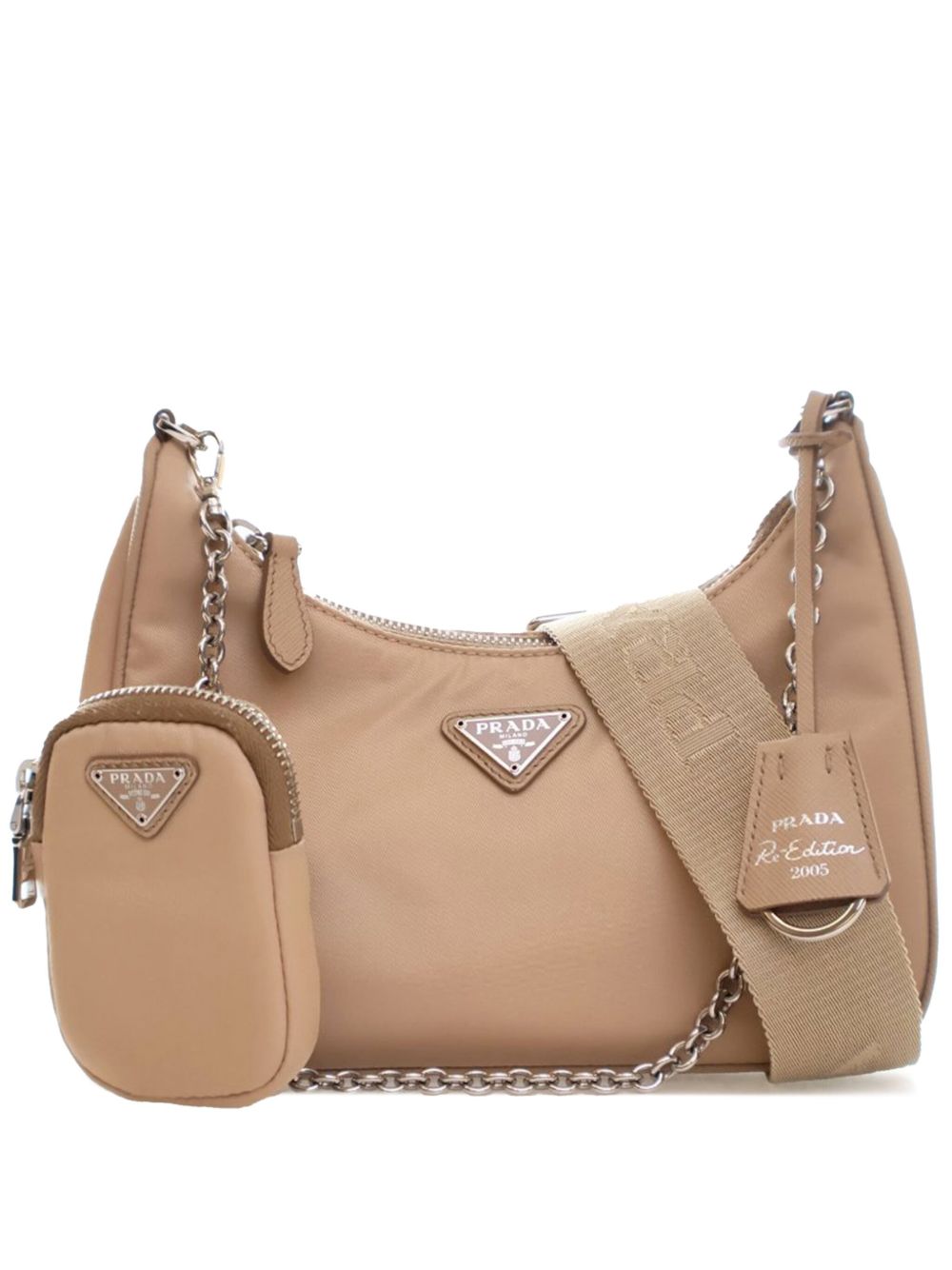 Prada Pre-Owned Re-Edition 2005 Re-Nylon 斜挎包（2019-2023年典藏款） - 褐色