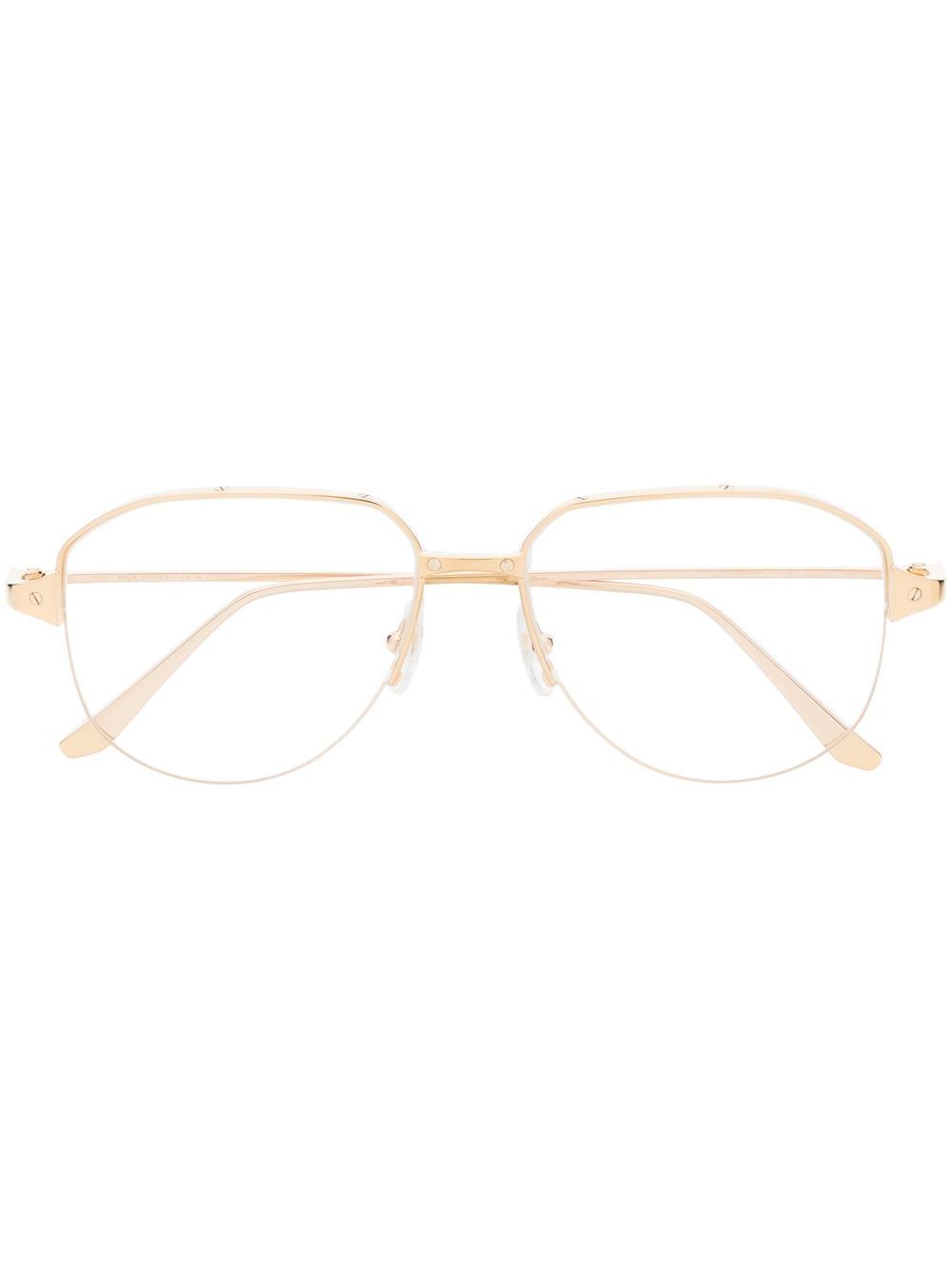 Cartier Eyewear 飞行员镜框眼镜 - 金色